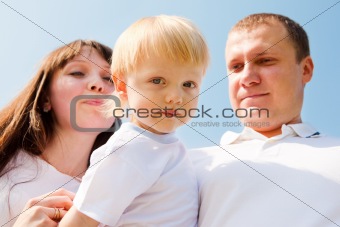 Toddler and his parents