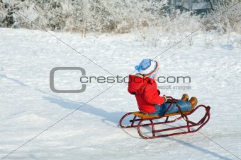Boy with sled