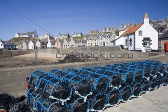 Creel pots on the quayside