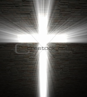 Christian cross of light