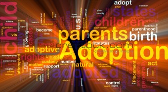 Adoption word cloud glowing