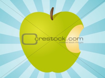 Apple with bite  illustration