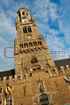 Clock tower in Brugge, Belgium