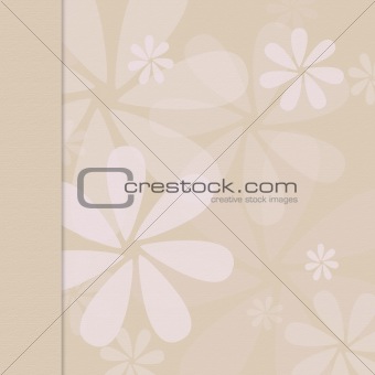 Natural beige flower background with border