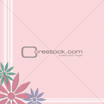 Pink background with flower accents