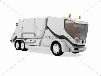 Future trash truck isolated view