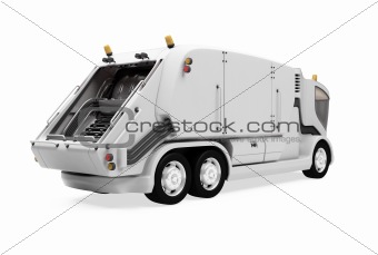 Future trash truck isolated view