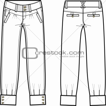 lady denim jeans with details