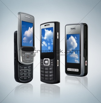 three different mobile phones