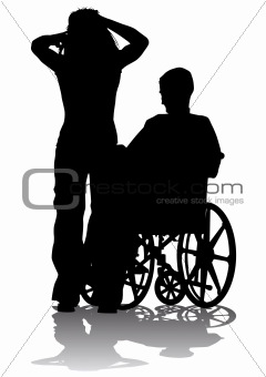 Disabled person on a walk