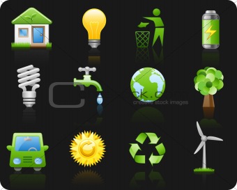 Environment_black background icon set