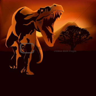 Illustration with an dinosaur vector