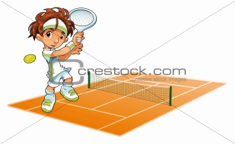 Baby Tennis Player with background
