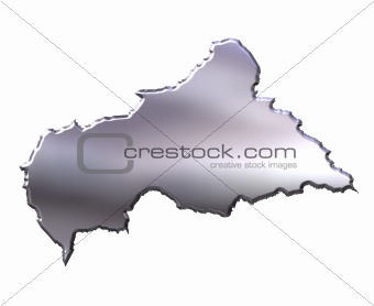 Central African Republic 3D Silver Map