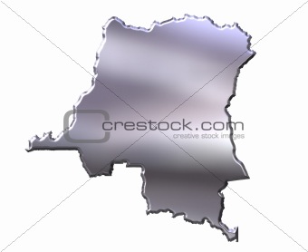 Congo Democratic Republic of 3D Silver Map
