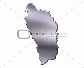 Dominica 3D Silver Map