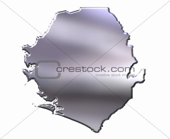 Sierra Leone 3D Silver Map