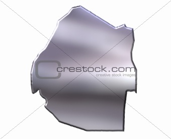 Swaziland 3D Silver Map