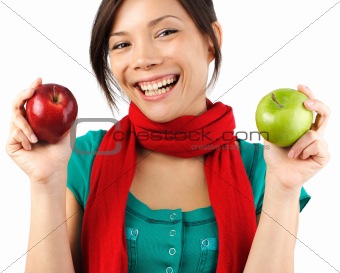 Autumn apple woman