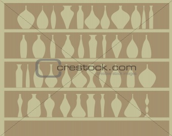 Bottles in wine cellar