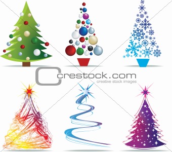 christmas tree modern illustrations