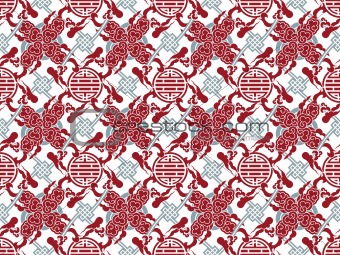 Vector chinese traditional meshed pattern - symbol and smoke or clouds
