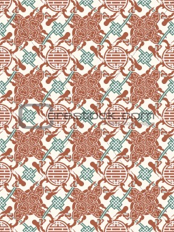 Vector chinese traditional meshed pattern - symbol and smoke or clouds