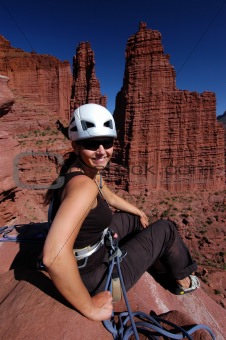 Female rock climber, Utah