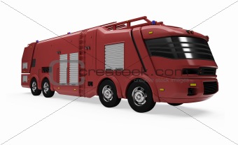 Future concept of firetruck isolated view