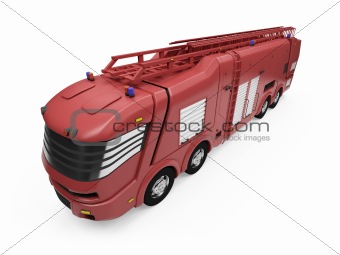 Future concept of firetruck isolated view