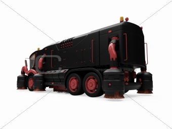 Future concept of washing truck isolated view