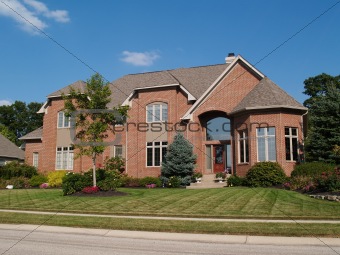 Large Two Story New Brick Home With Turret