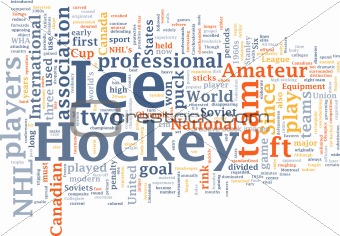 Ice hockey word cloud