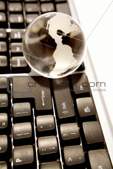 Globe on keyboard   
