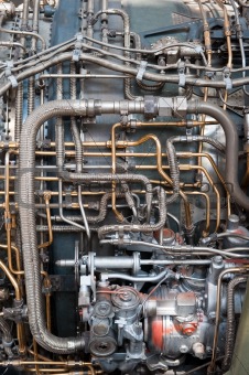 jet engine detail of tubing