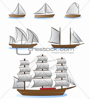 sailboats and ships illustration
