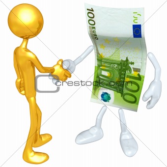 Gold Guy With Money Concept