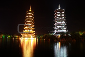Pagodas at Night