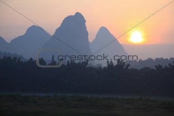 Sunrise in Yangshuo