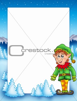 Christmas frame with elf