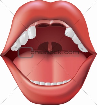 Open mouth with missing teeth.