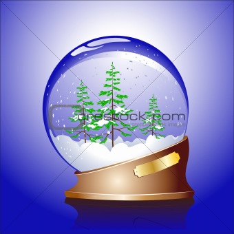 Winter sphere with a wood