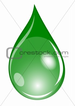 Illustration of a green waterdrop