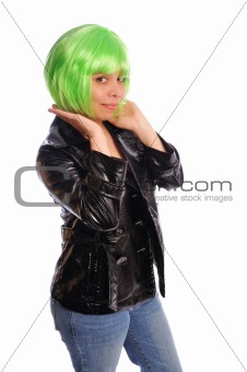 green hair girl