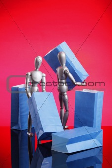 Silver Dummies Blue on Red