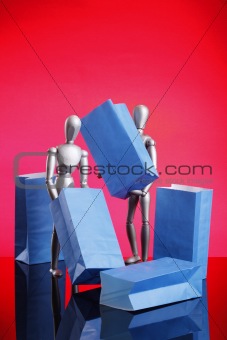 Silver Dummies Blue on Red