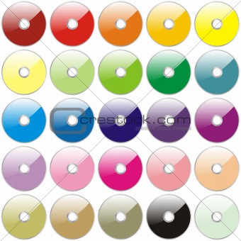 fully editable vector colored compact disks ready to use