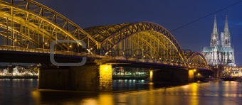 Night panoram of Cologne
