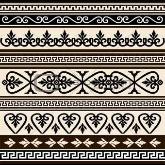 Collections of vector antique borders for design