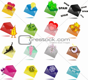 16 Multi-coloured envelopes with surprises